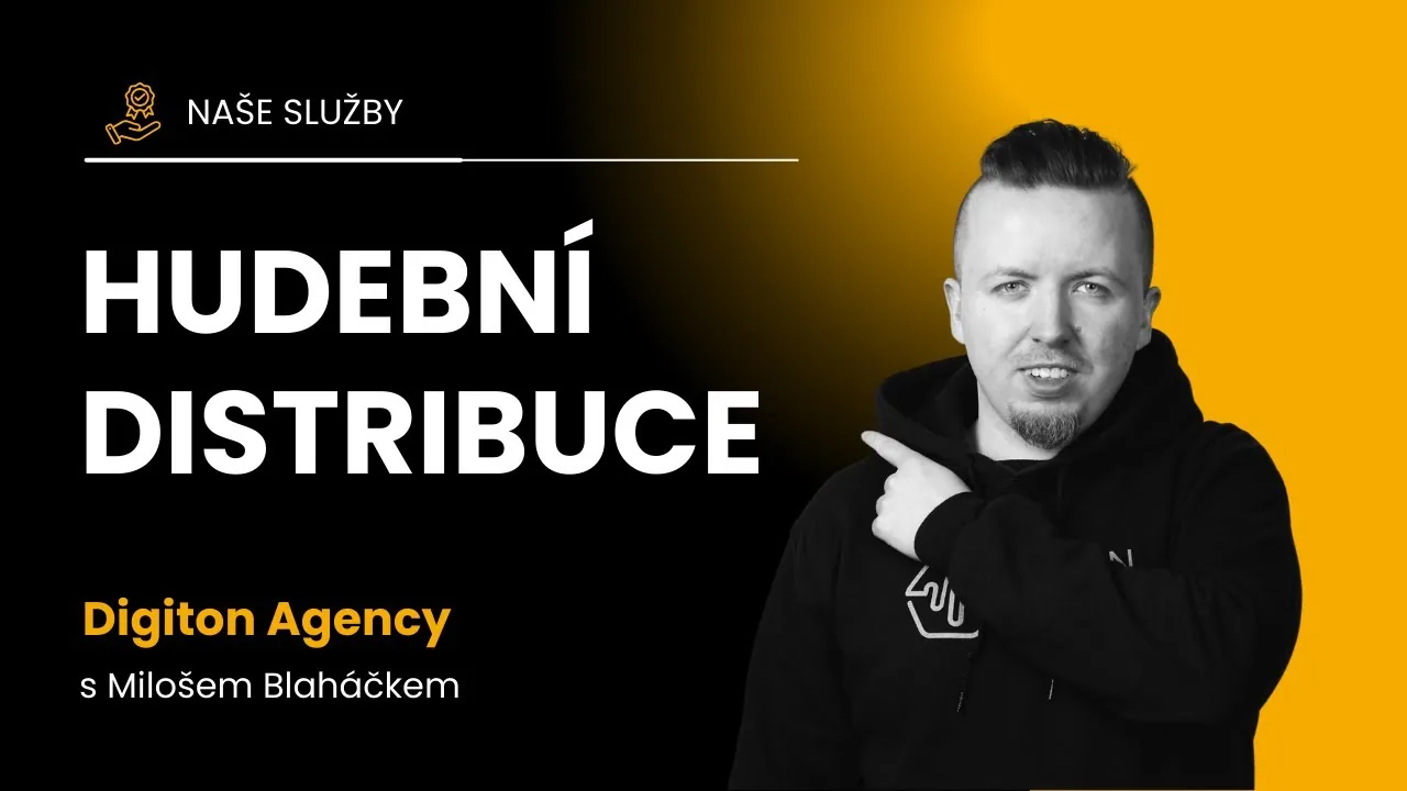 Miloš Bláháček z Digitonu ukazuje na titulek Hudební distribuce